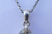 Sterling Silver Princess Cubic Zirconia Solitaire Pendant Necklace (L18" - 2,56g)