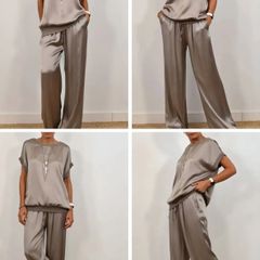 woman 2 pieces set , satin