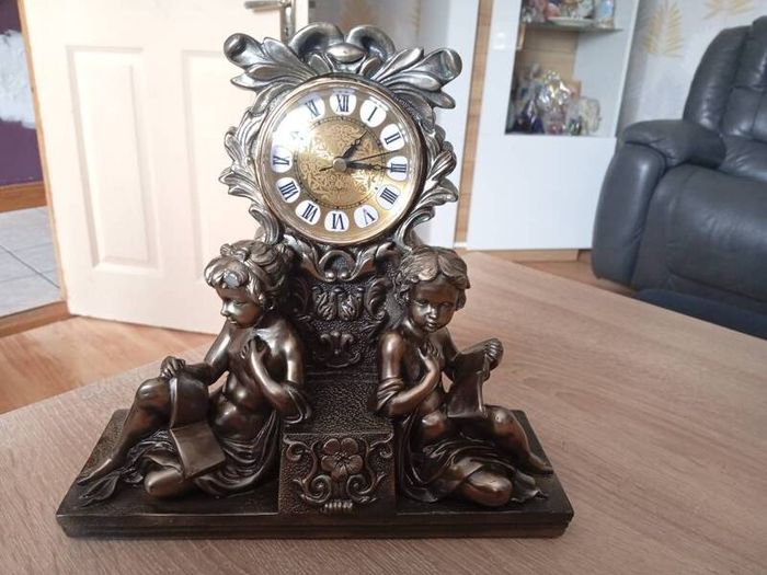 Vintage Cherub Mantel Clock by Academy