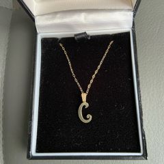 9ct Gold Letter C Pendant NEW