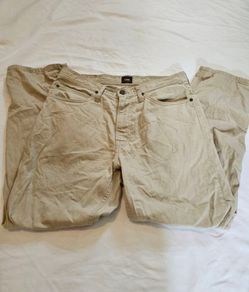 Mens Lee Beige Chino Trousers