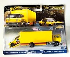 Hot Wheels Team Transport 1972 Toyota Corolla Levin / Sakura Sprinter, new.