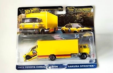 Hot Wheels Team Transport 1972 Toyota Corolla Levin / Sakura Sprinter, new.