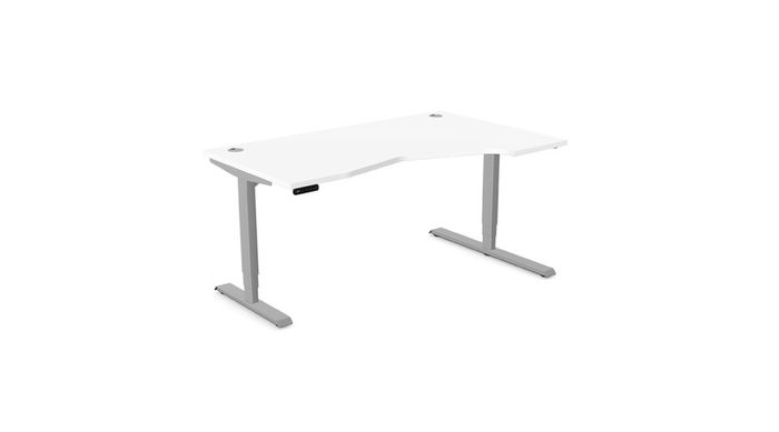 Leap Electric Height Adjustable desk Radial top 1600x1000