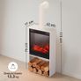 Freestanding Electric Fireplace with Heater & Chimney Pipe Image 3