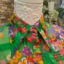 vintage 60s green floral sheer blouse Image 2