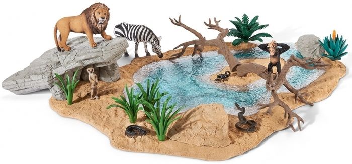 Rare Schleich Watering Hole Playset