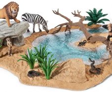 Rare Schleich Watering Hole Playset