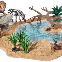 Rare Schleich Watering Hole Playset