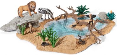 Rare Schleich Watering Hole Playset