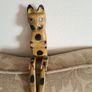 Fabulous Vintage Wooden Cat With Hinged Legs  37cm Heigh. Image 8