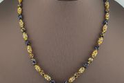 Vintage Venetian style Eyes Glass &amp; Old Face Pendant Glass Beads Necklace