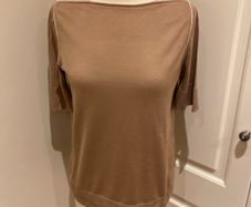 Cos size 10 silk/cotton tobacco top