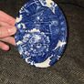 Charlotte Royal Crownford Burleigh England Bath Soap Dish Floral Blue & White Image 6