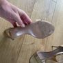 Fitzpatrick's gold stilettos high heels 4" size 38 Image 3