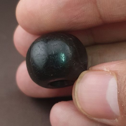 Vintage Natural Pattern Suliemani Tire Shape Agate Bead Amulet