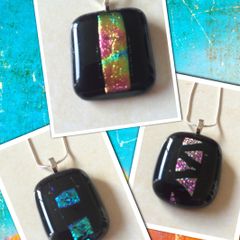 Handmade Dichroic Glass Pendants - FREE DELIVERY