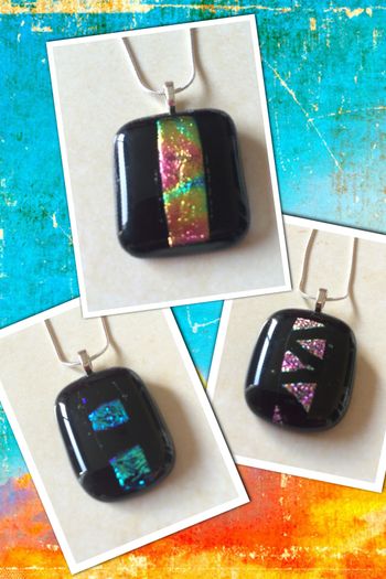 Handmade Dichroic Glass Pendants - FREE DELIVERY