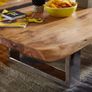 Solid Wood Live Edge Coffee Table  Rustic Modern Living Room Table Image 5