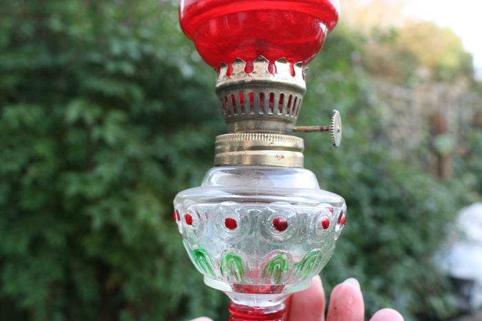 Oil lamp, glass kerosene lamp, 9,2" height indoor classic oil lamp, vintage retro oil lamp, indoor emergency lamp