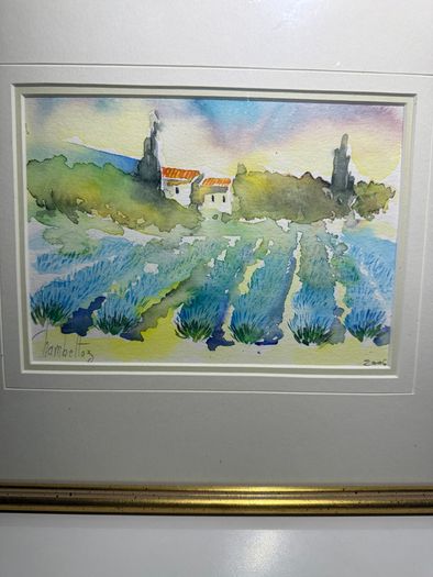 Original Gerard Chambeltaz - Framed Watercolour Landscape