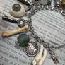1 Goblins Whimsical Trinkets Bone and Tooth Soldered Charm Bracelet Charivari Wearable Art Weird Oddity Image 4
