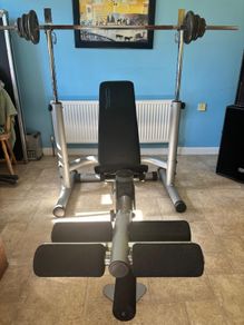 Bench, Rack, Bar, 50kg in plates