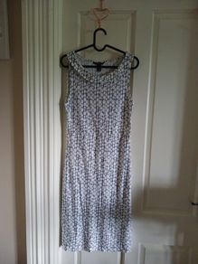 grey and white dress