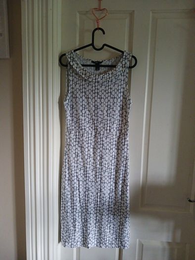 grey and white dress
