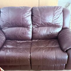 Leather seater sofa