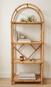 Arched Rattan Display Shelf