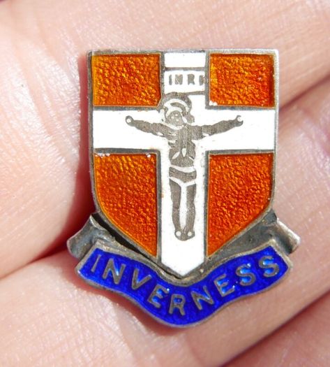Vintage Sterling Silver Enamel Inverness Scotland Travel Shield Crest 3,8g