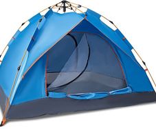 Pop Up Tent - Waterproof & Lightweight Single-Layer Spring Camping Tent for 3-4 People with Portable Canopy - For Beach, Hiking, Festival, Outdoor Use - Easy Set Up (FREE SHIPPING)