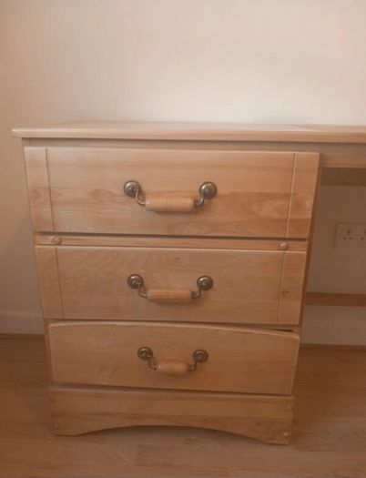 Beech Desk with 3 drawers