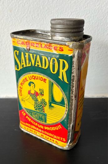 1930's - 1950's Vintage French Polish Tin