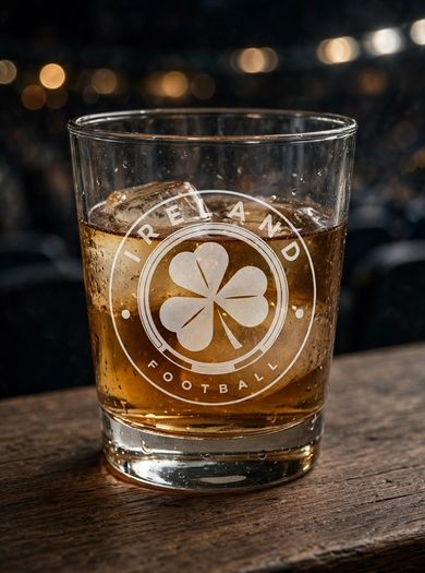 Ireland Football Laser-Engraved Whiskey Tumbler