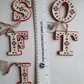 New - A Wooden Letter "O" with Red Velvet Backing - Other Letters Available Also See List Below. - E Image 4