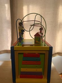 Kids wooden activity cube
