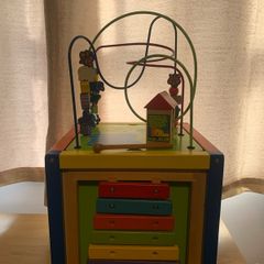 Kids wooden activity cube