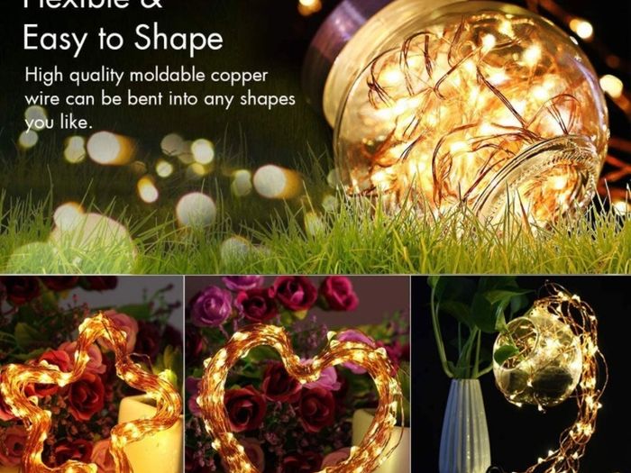 Fairy String Lights, 120LED 12M/40Ft 8 Modes USB Plug in Powered Lights Waterproof Outdoor/Indoor Copper String Lights with Remote Timer for Bedroom, Party, Wedding, Christmas (FREE POSTAGE)