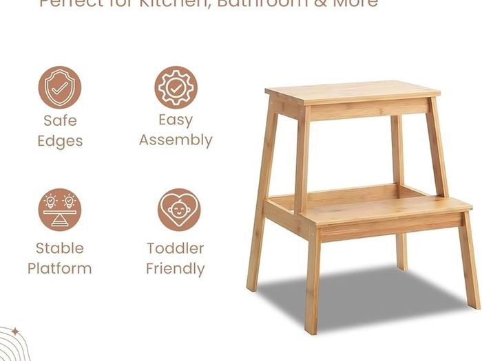 Step Stool 2 Tier Foot stool Suitable Kitchen Sink/Bath Stool/Bathroom Sink Assistance/Office Stool