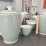 Vintage Poole Pottery Twintone Coffee Set, Ice Green & Seagull Image 3