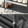 _Shoe Rack 4 Tier Shoe Rack Narrow 3 Tier Polyester Fabric Metal Frame Hallway Entrance Industrial Design Vintage Brown/Black Image 4