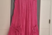 Claire DK pink linen summer with double front pocket details Sz 40 (Fit 10-12UK) - Rrp 99 (New)