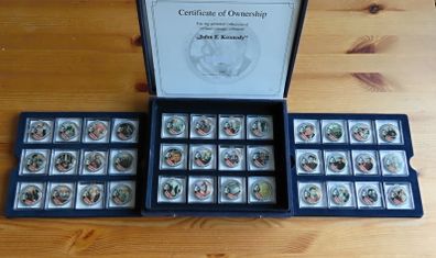 JFK cased coin set of 36 Eisenhower Ike Dollar coins
