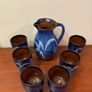 Retro Vintage jens carlsen for kilkenny design Water Jug and six goblets with fruit bowl Image 2