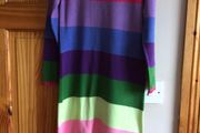 MOTHERCARE girls multicoloured stripe long sleeve jumper dress age 7/8 yrs