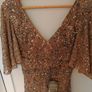 Hollister gold midi dress Image 2