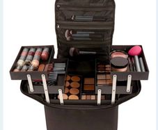 Makeup & cosmetic case with strap
