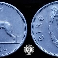 [#2436] - Ireland 1962 | Irish 6p | 6 Pence | Wolfhound | KM.13a